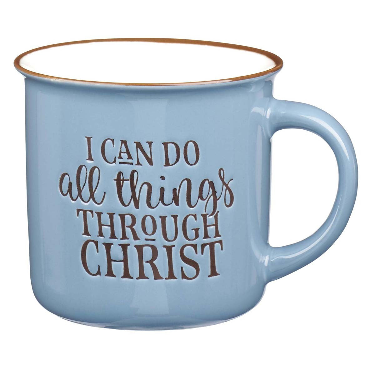 I Can Do All Thing Through Christ Blue Camp-style Coffee Mug - Philippians 4:13